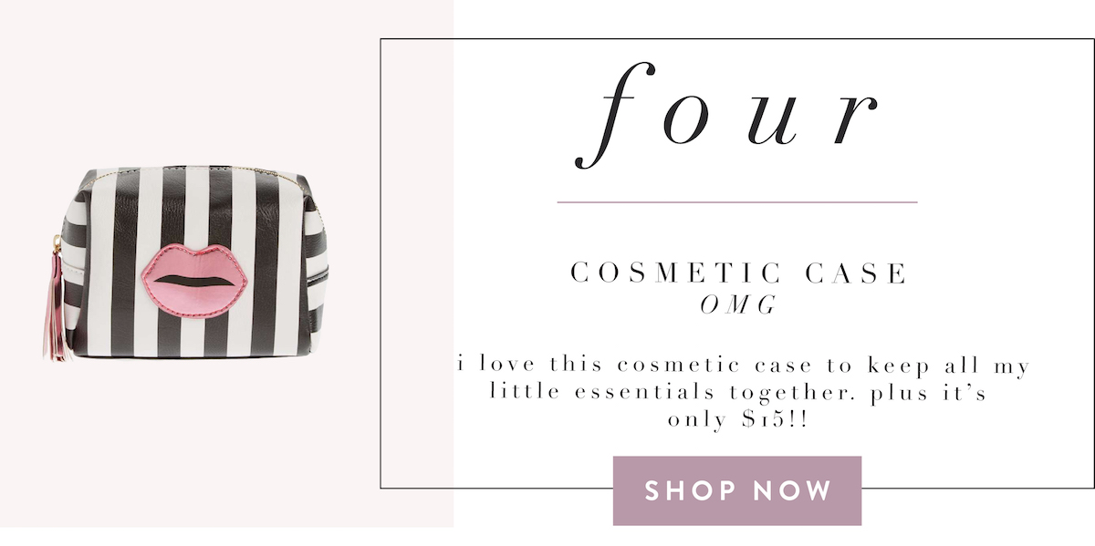 fashionaholic travel essentials - OMG metallic stripe cosmetic case