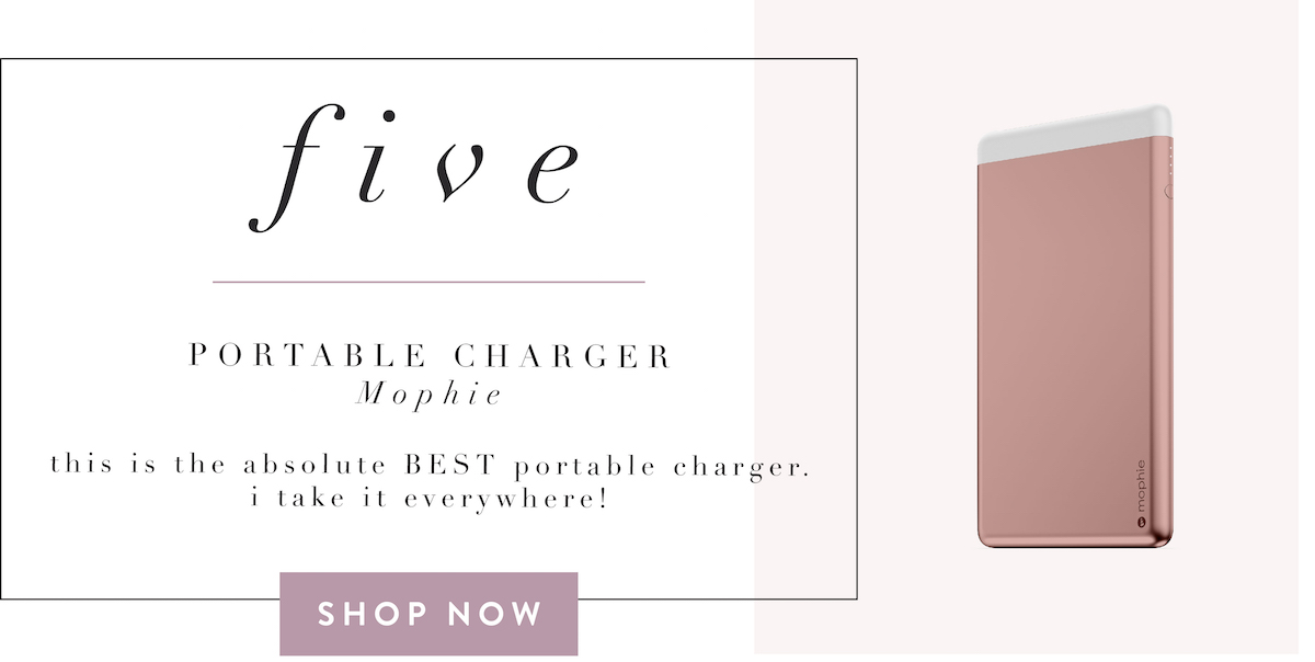 fashionaholic travel essentials - mophie portable charger