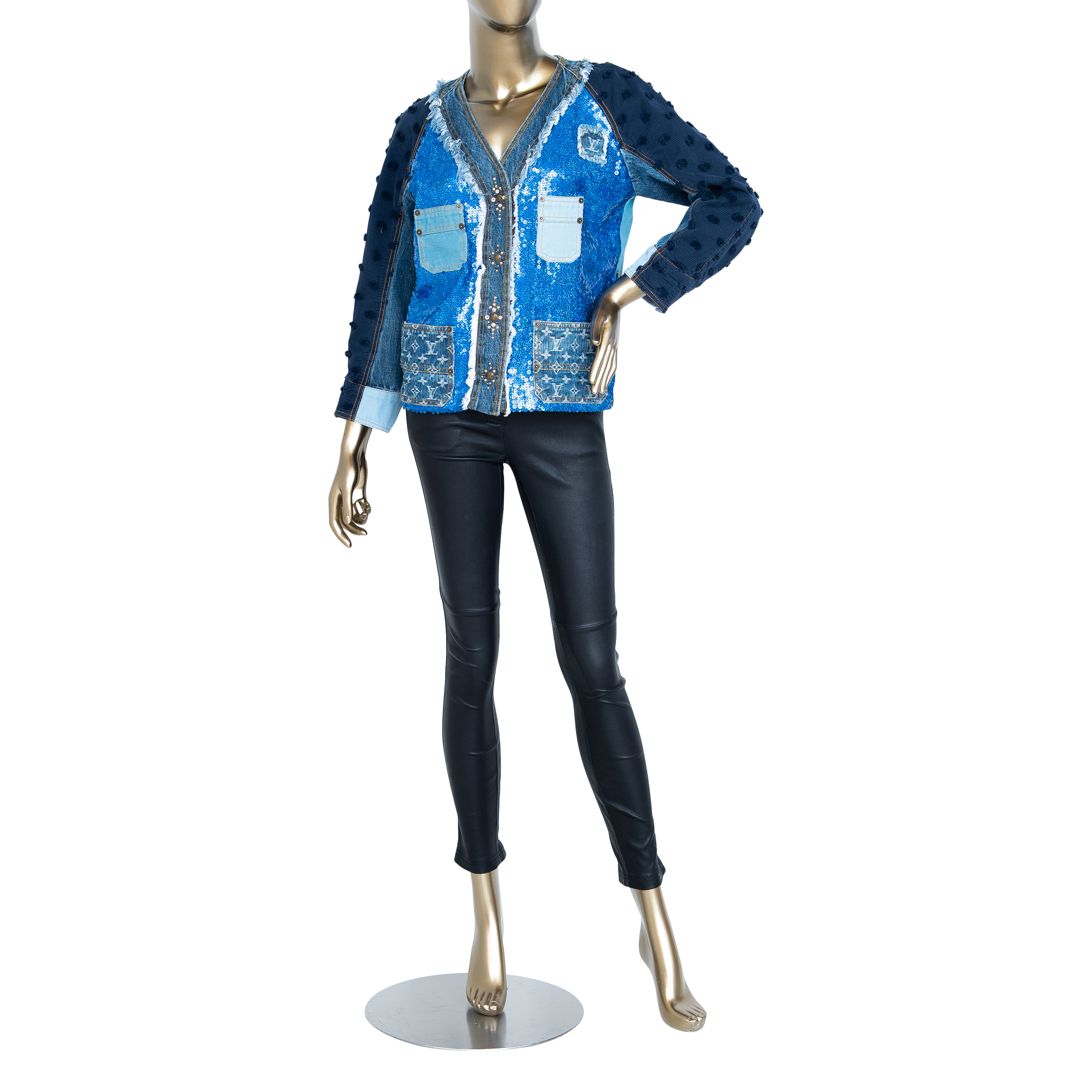 Louis Vuitton Denim Sequin Jacket - Janet Mandell