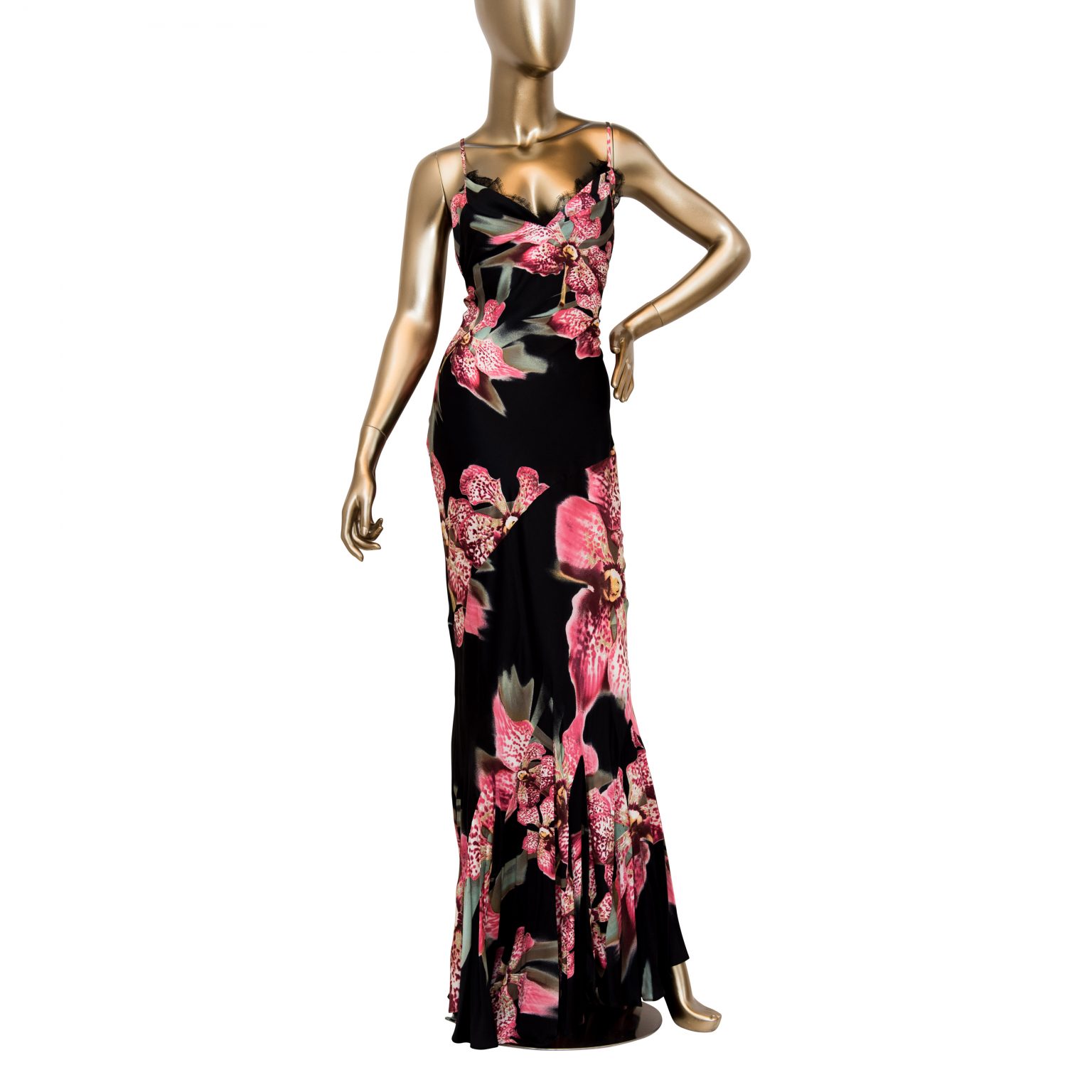 Roberto Cavalli Silk Floral Slip Dress - Janet Mandell