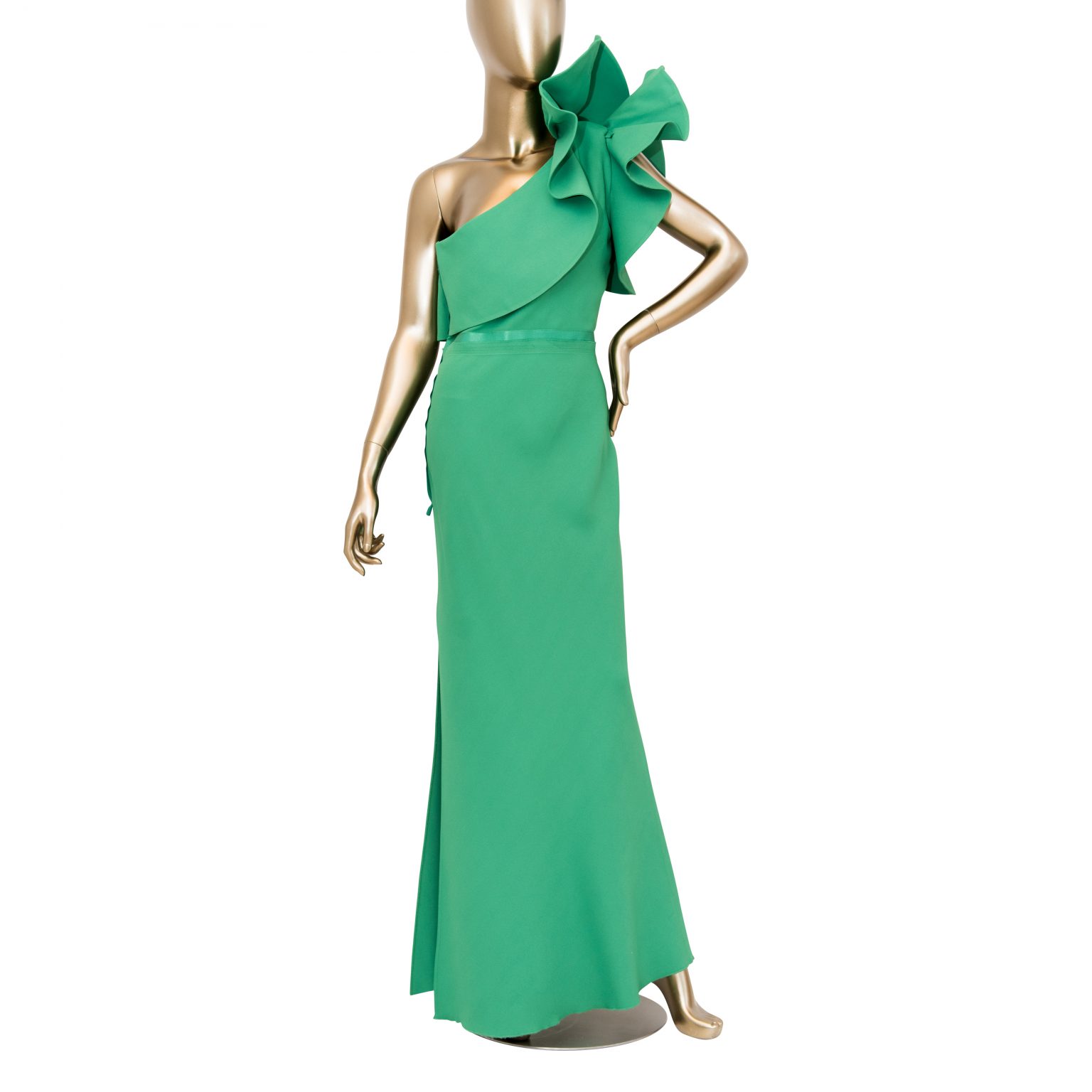 Lanvin One Shoulder Gown With Ruffle ...