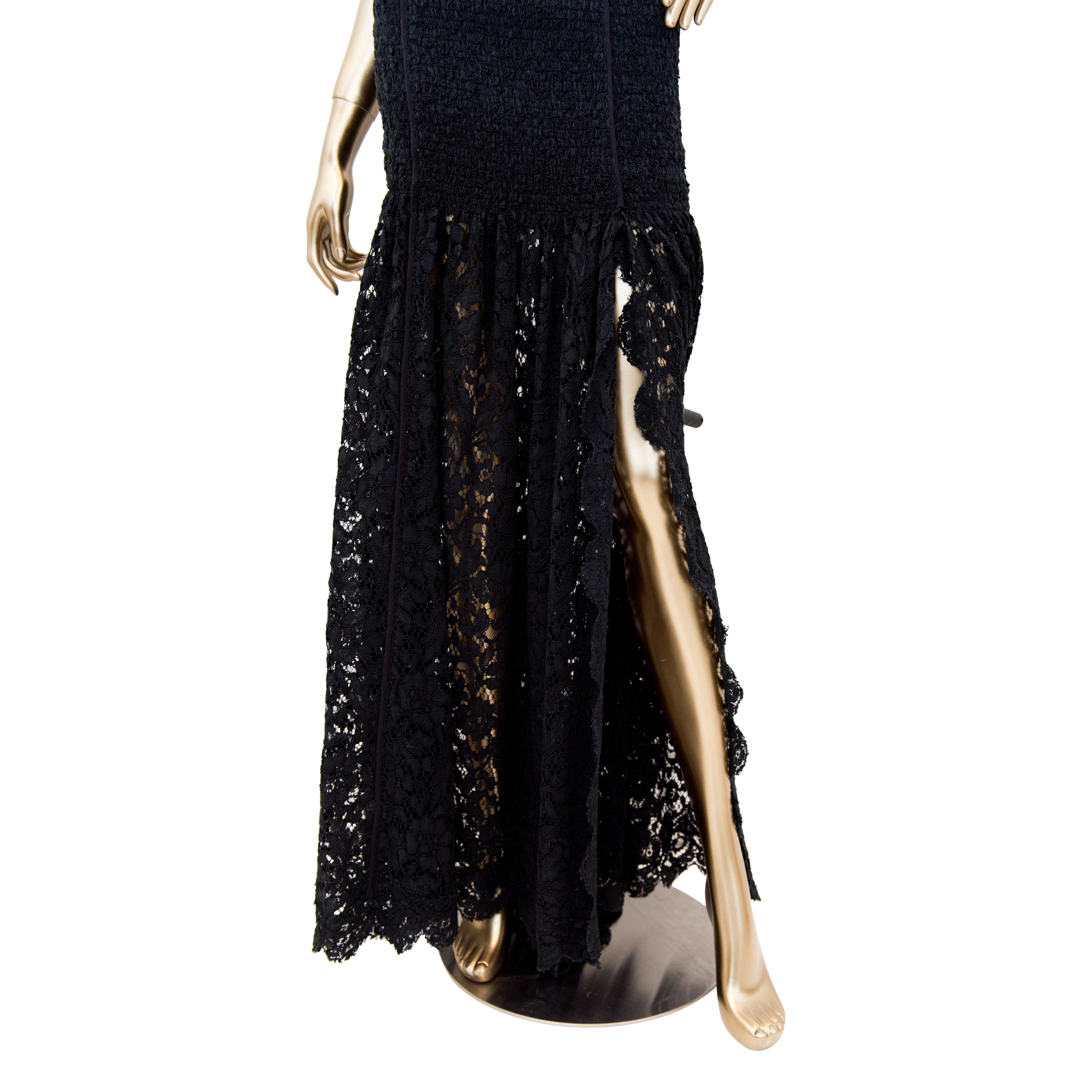 Louis Vuitton Lace Halter Gown with Slit - Janet Mandell