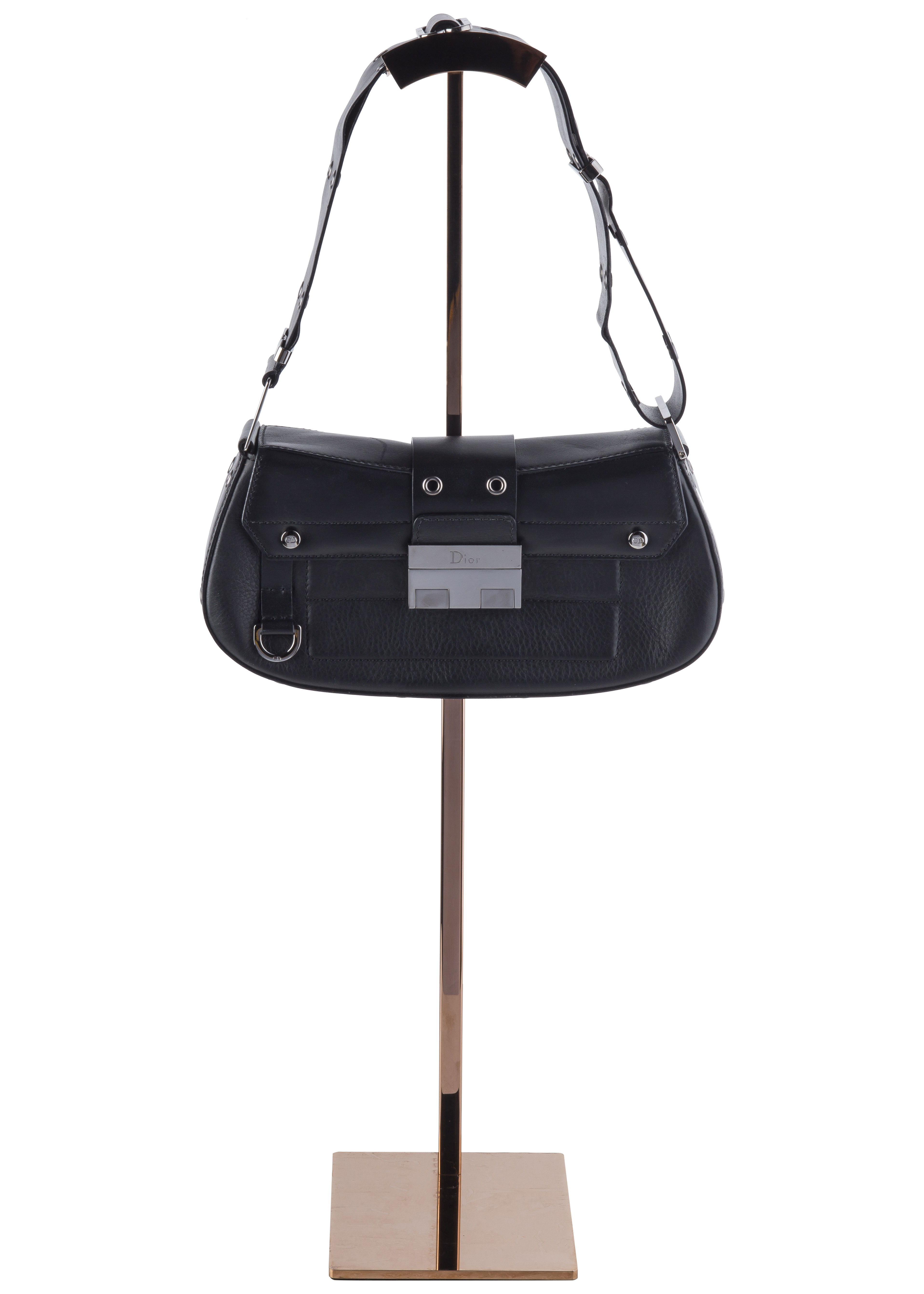 Christian Dior Vintage Black Calfskin Mini Crossbody Bag