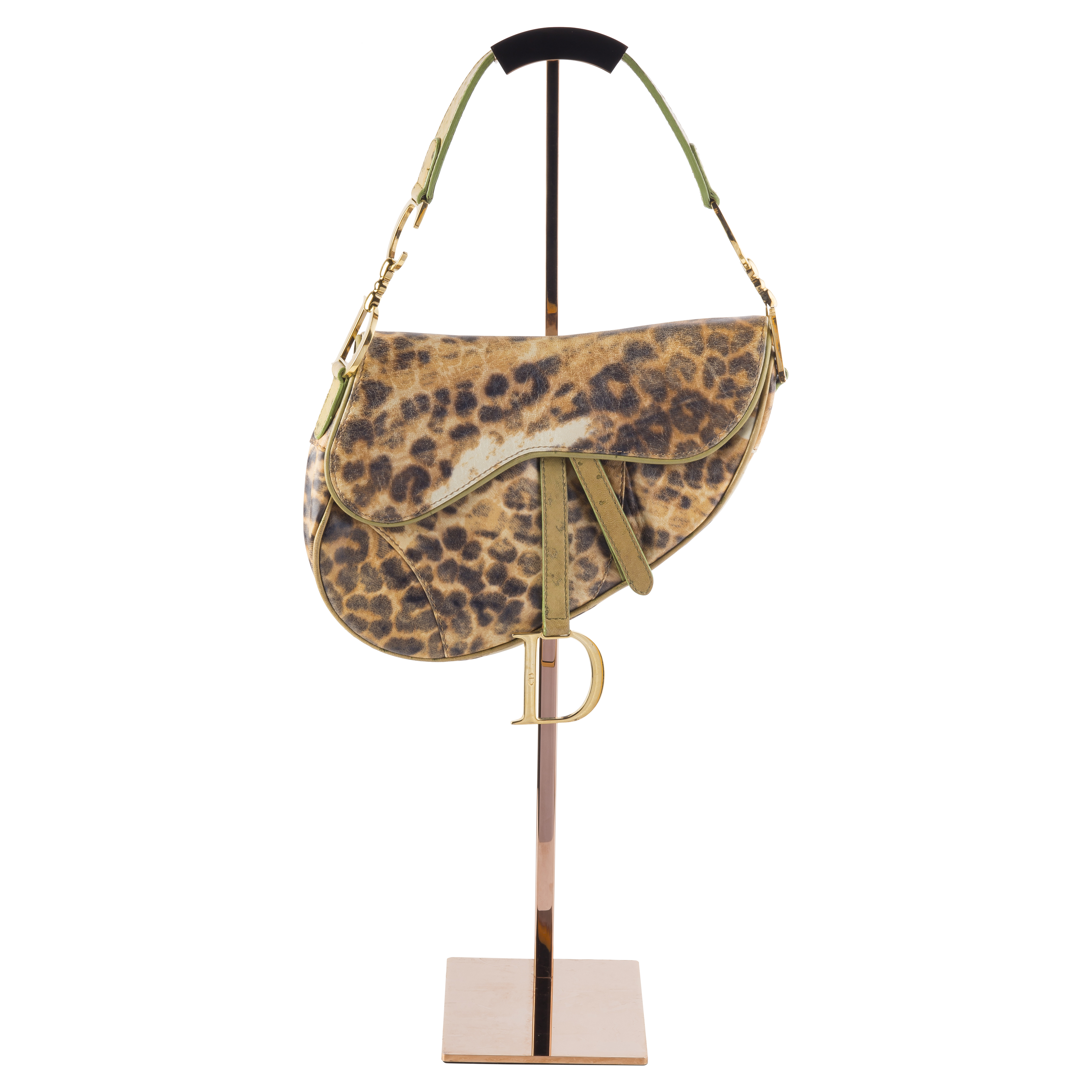 dior leopard saddle bag
