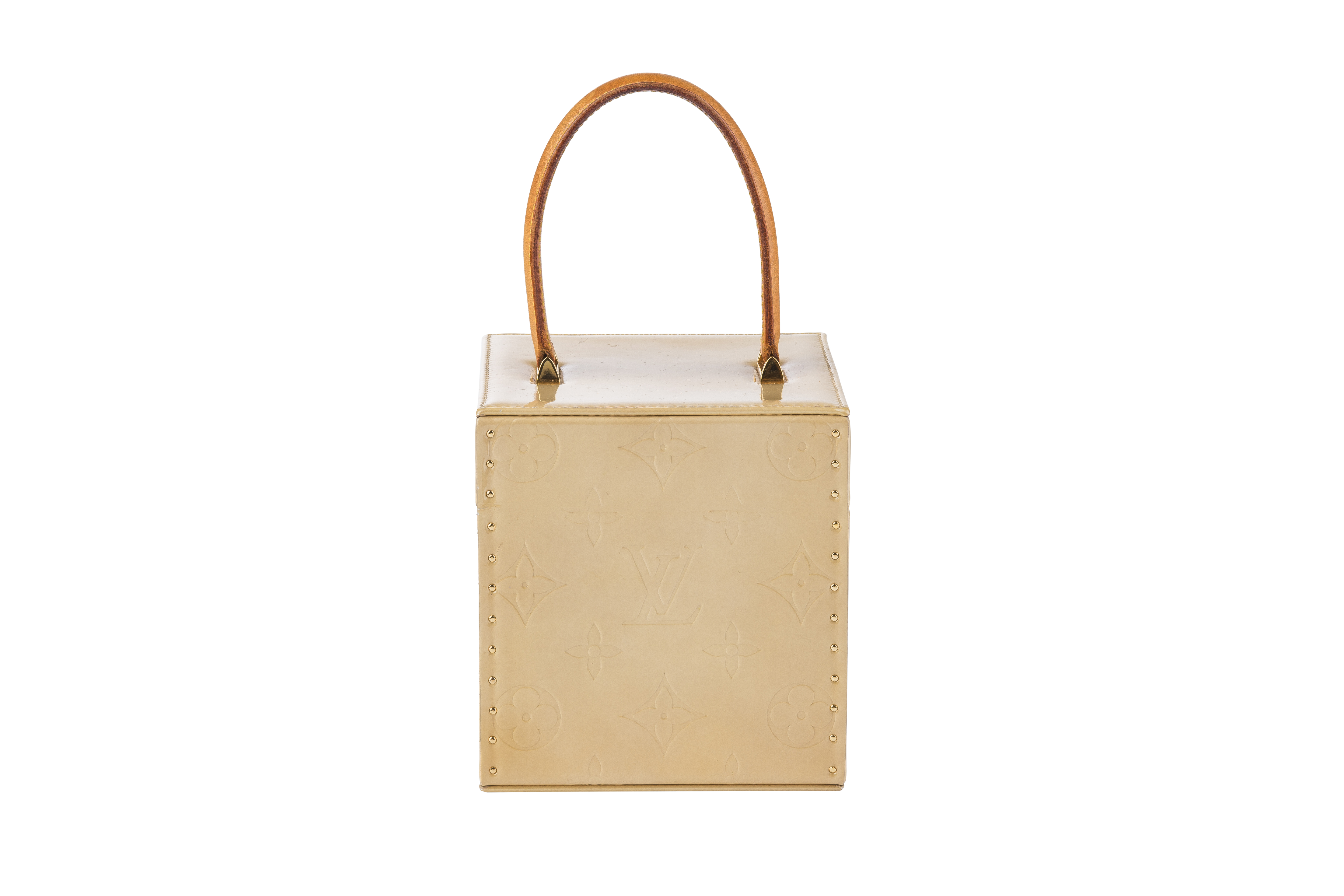 Auth LOUIS VUITTON Vernis Breaker Hand Bag Cosmetic Box beige