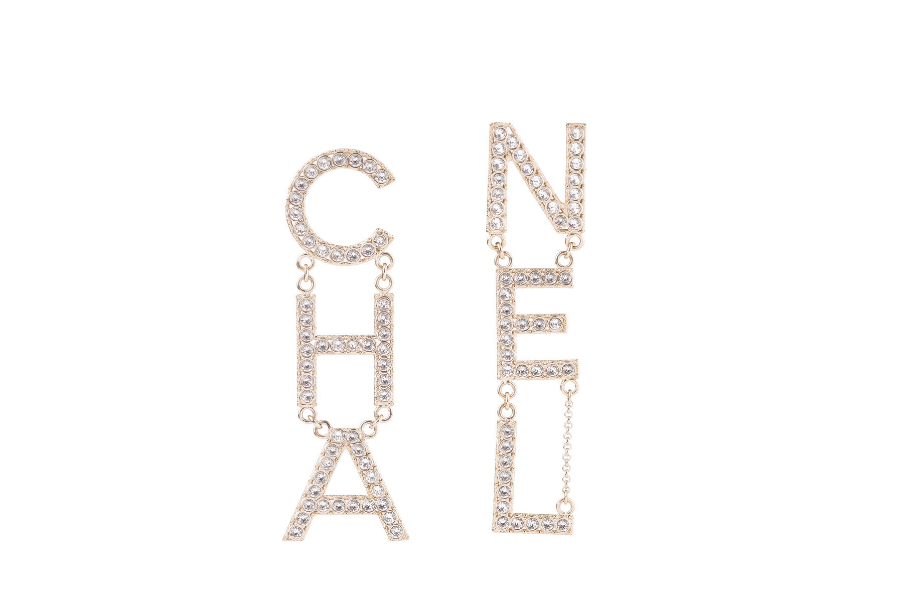 Chanel Crystal Letter Logo Earring
