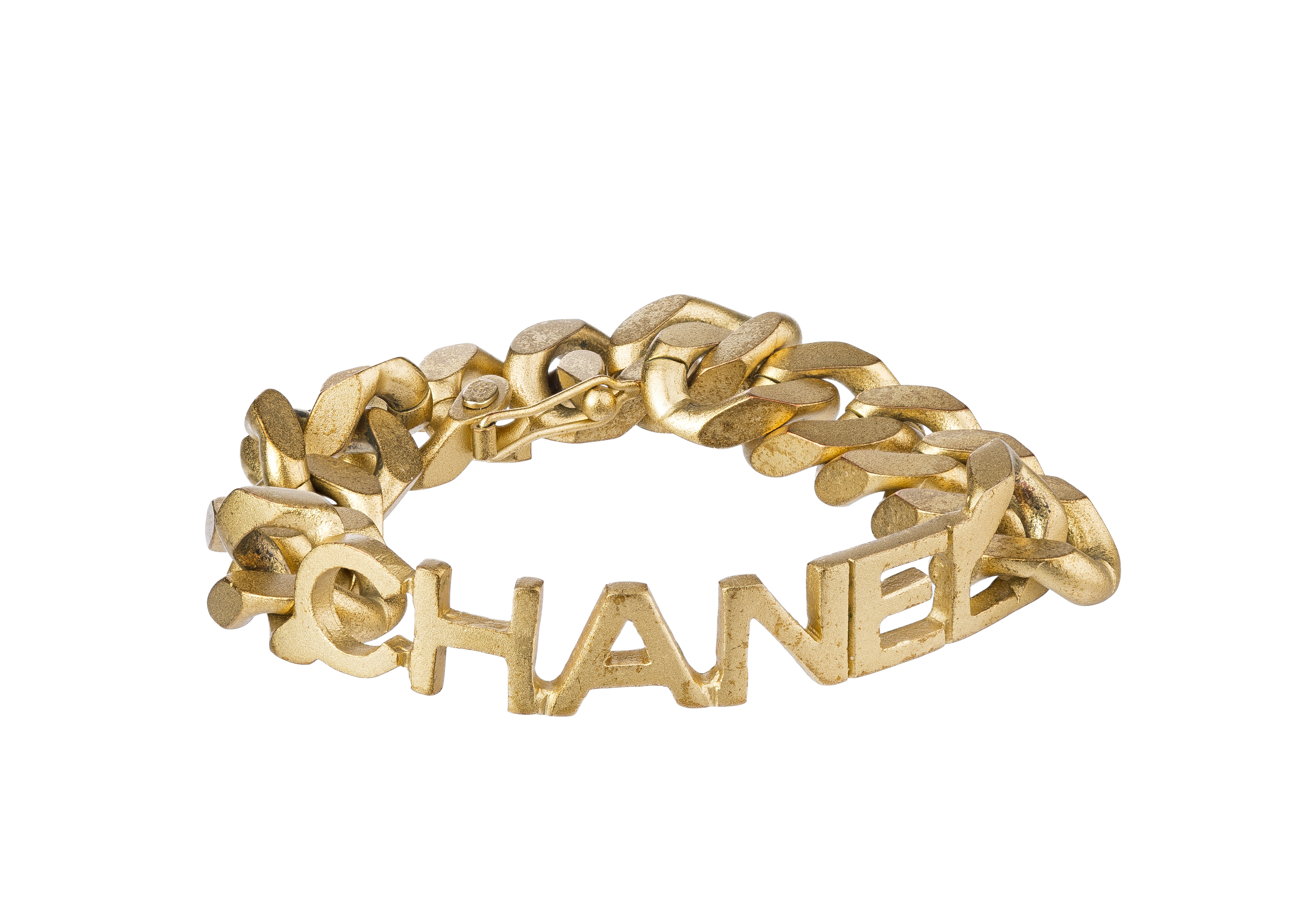 Susan Caplan Vintage Chanel Yellow Gold Plated Coin Logo Bracelet BL008857  | Mappin and Webb