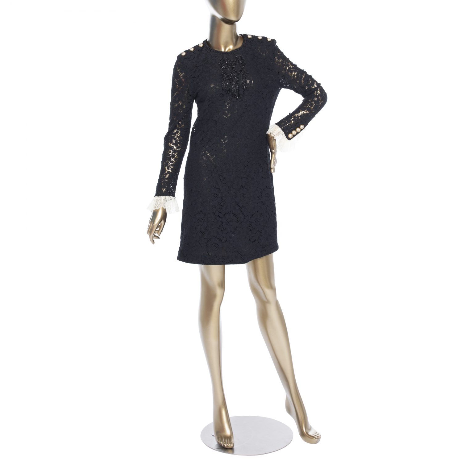 Gucci Long Sleeve Lace Dress - Janet Mandell