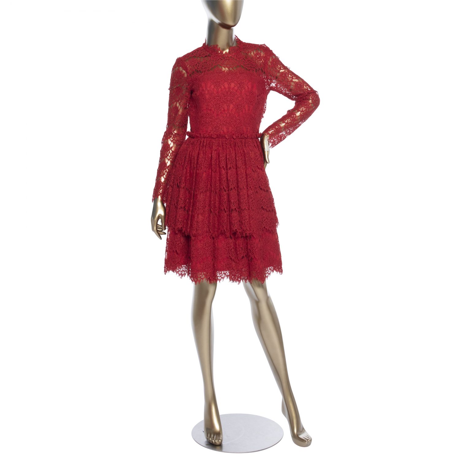 Lanvin Lace Red Dress - Janet Mandell