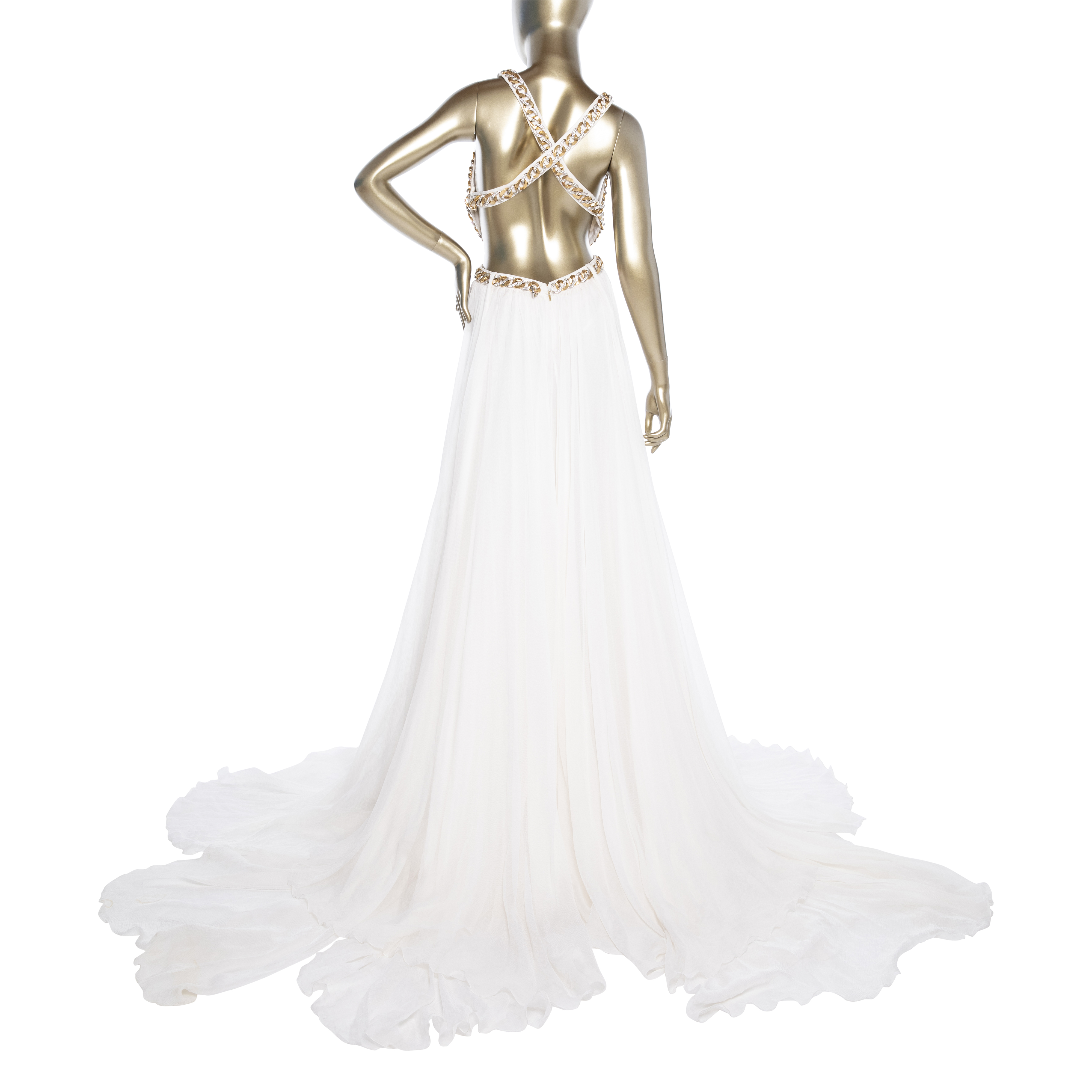 Dawnza - Set: Spaghetti Strap Floral Print Midi Mermaid Dress + Faux Pearl Body  Chain | YesStyle