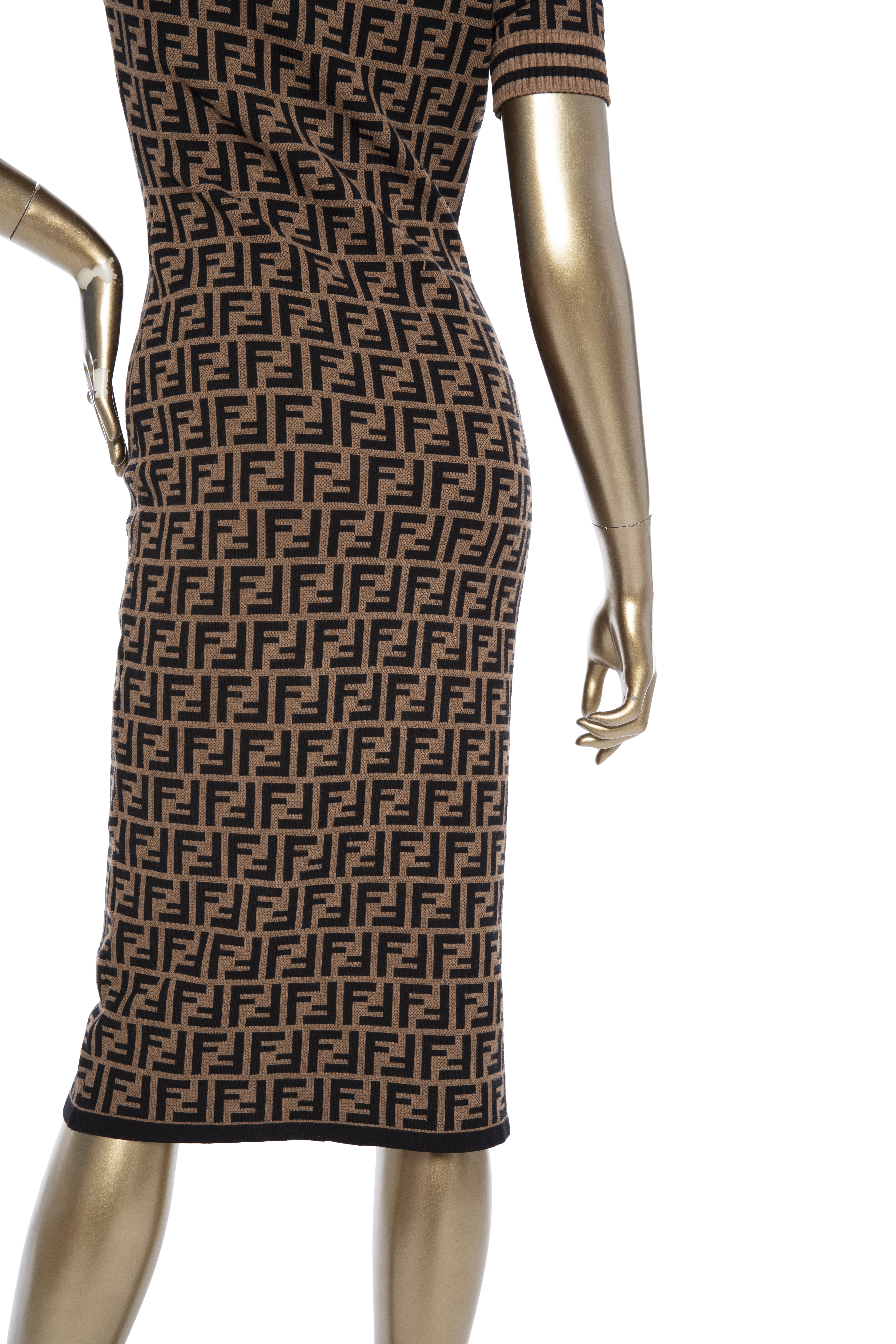 FENDI Jacquard-Knit Fitted Dress - Janet Mandell
