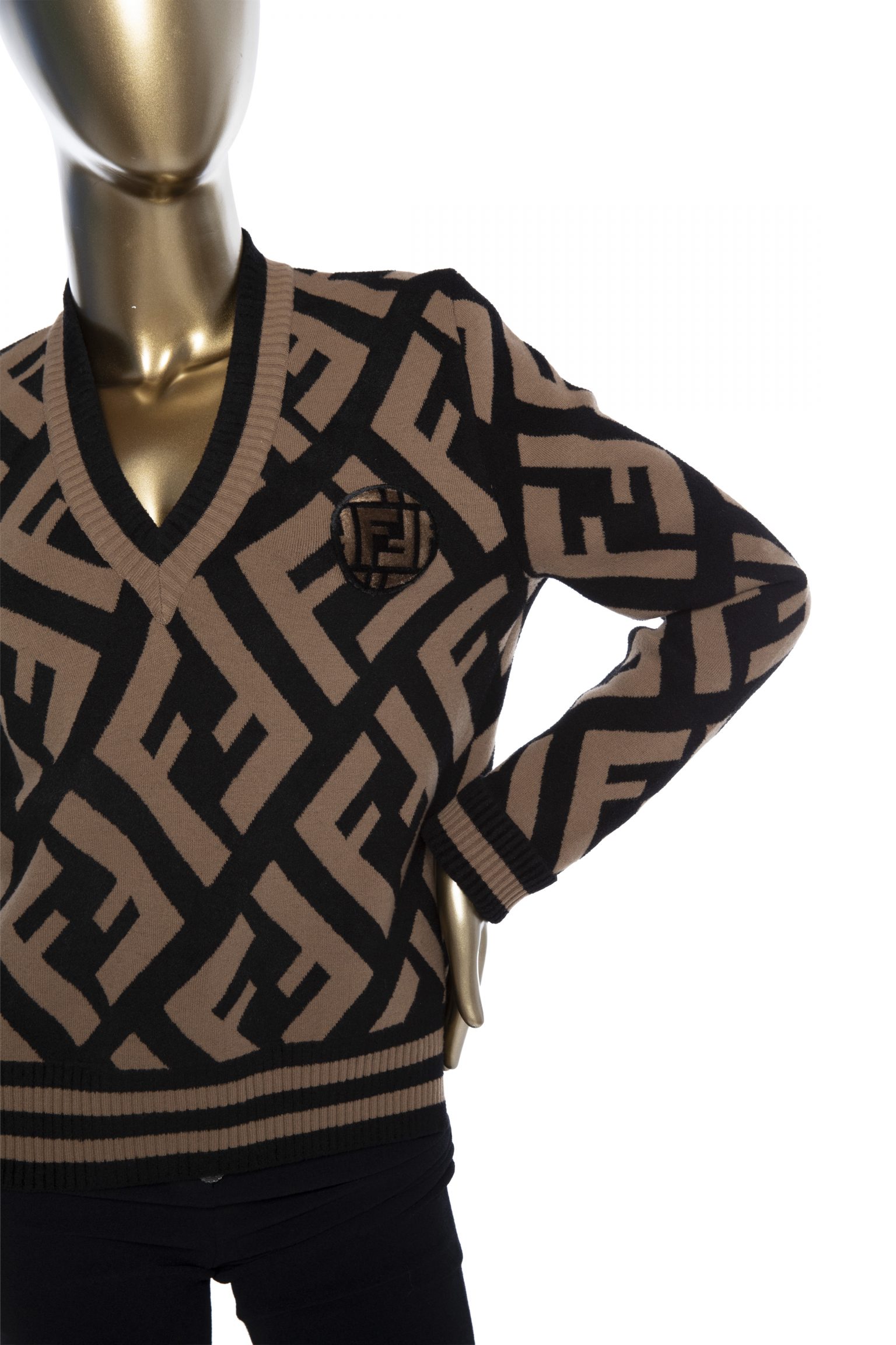 FENDI FF logo knit sweater - Janet Mandell