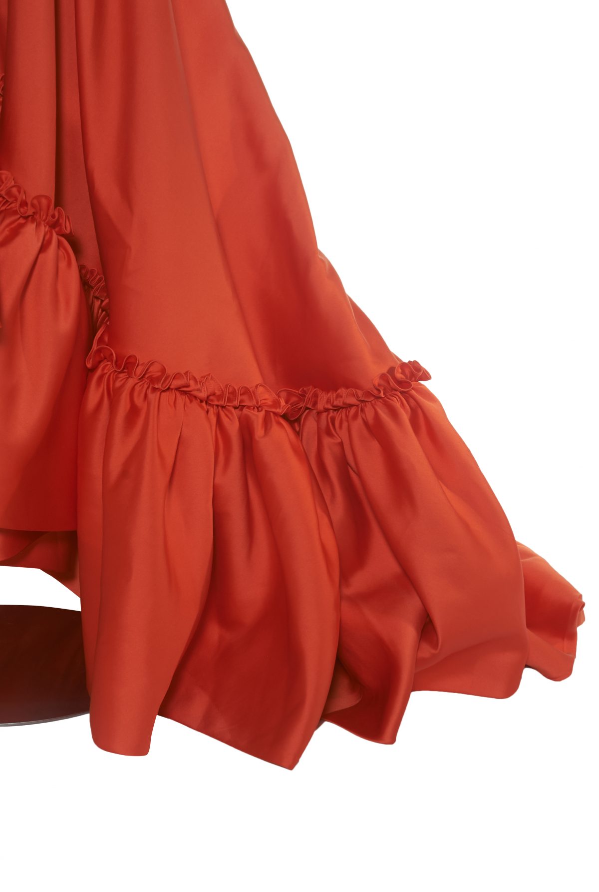 Andrew Gown Orange High Low Dress - Janet Mandell