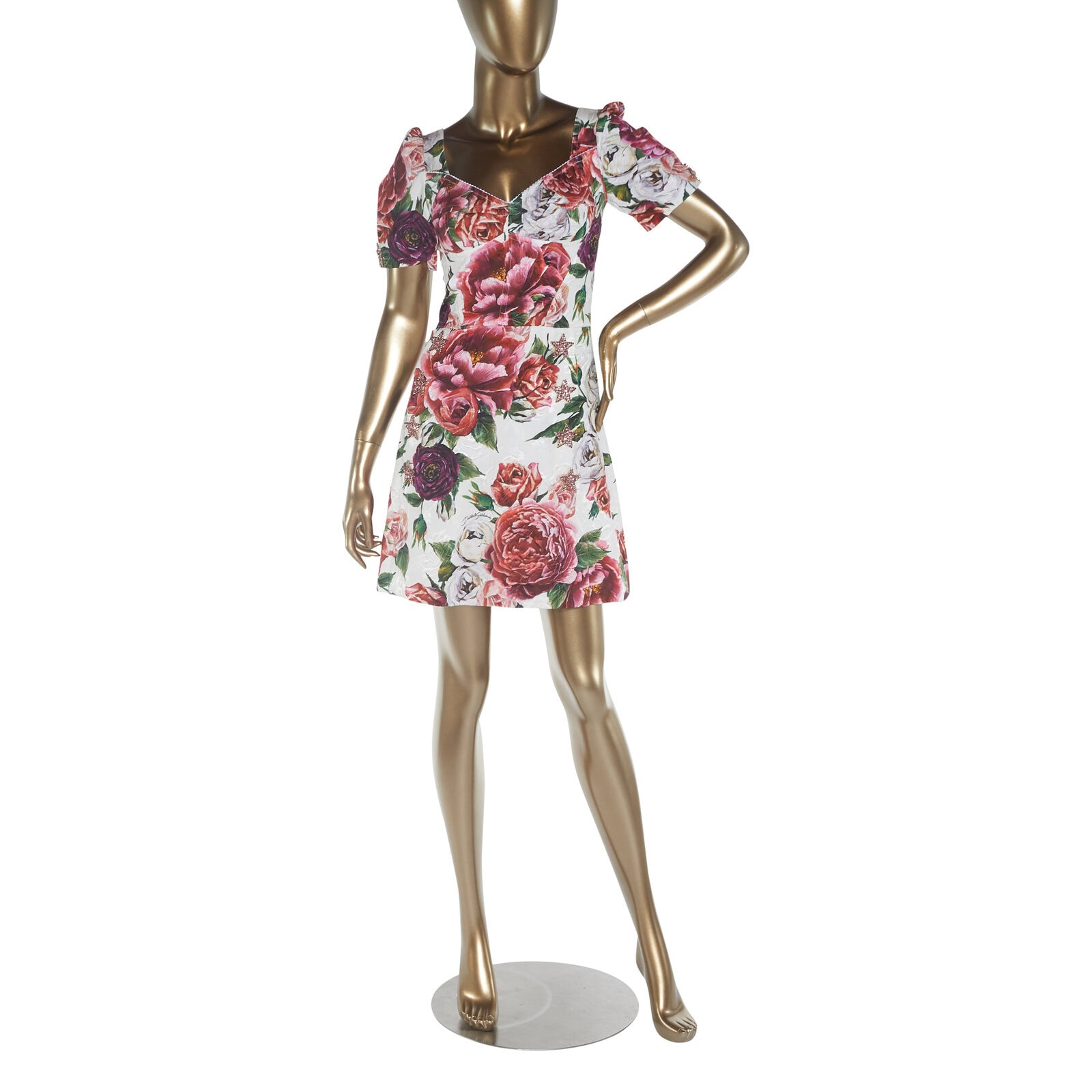Dolce & Gabbana ピオニープリントドレス Dolce&Gabbana Peony-Print Bustier Mini Dress | Neiman Marcus