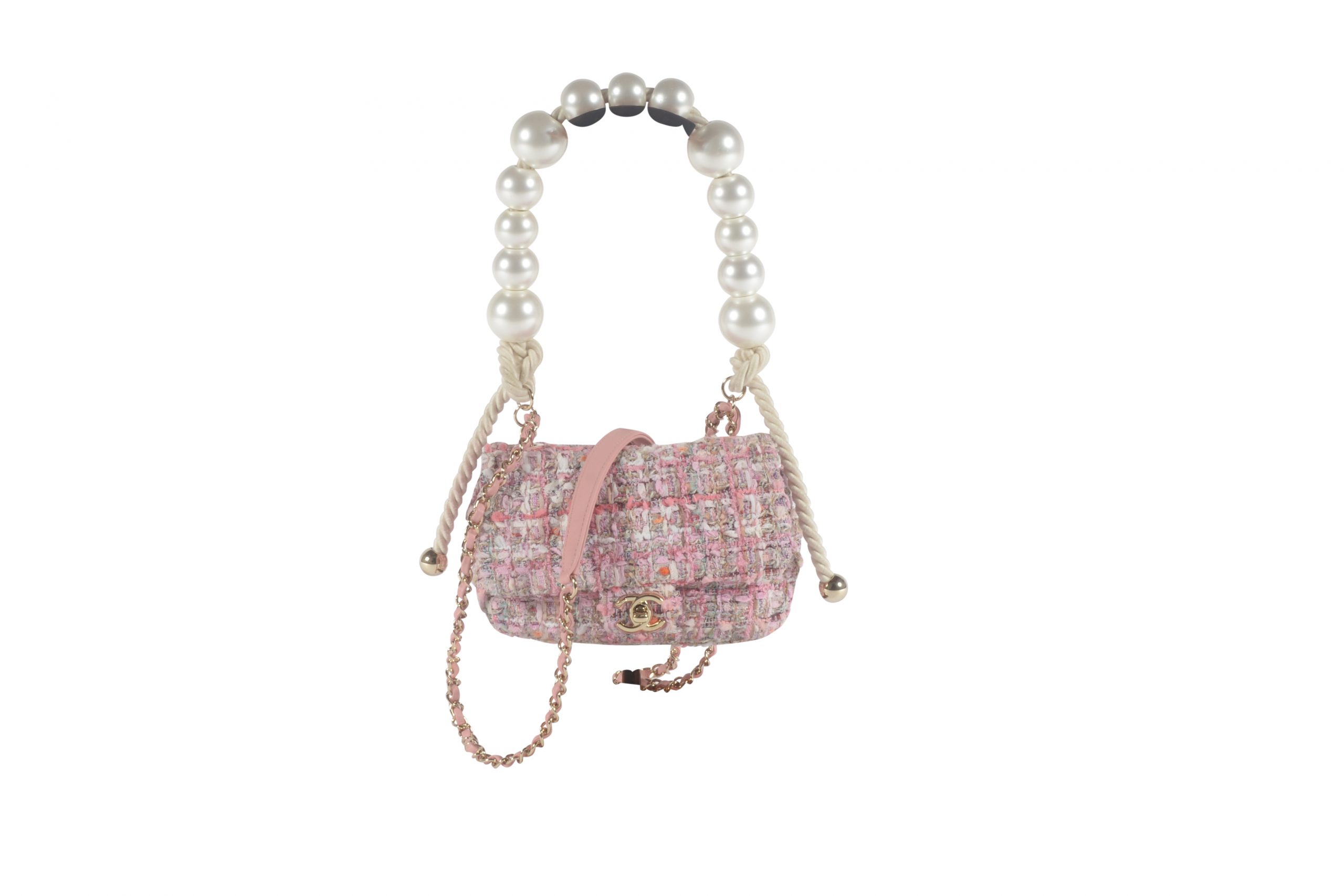 Chanel Tweed Flap Bag with Pearl Detail - Janet Mandell