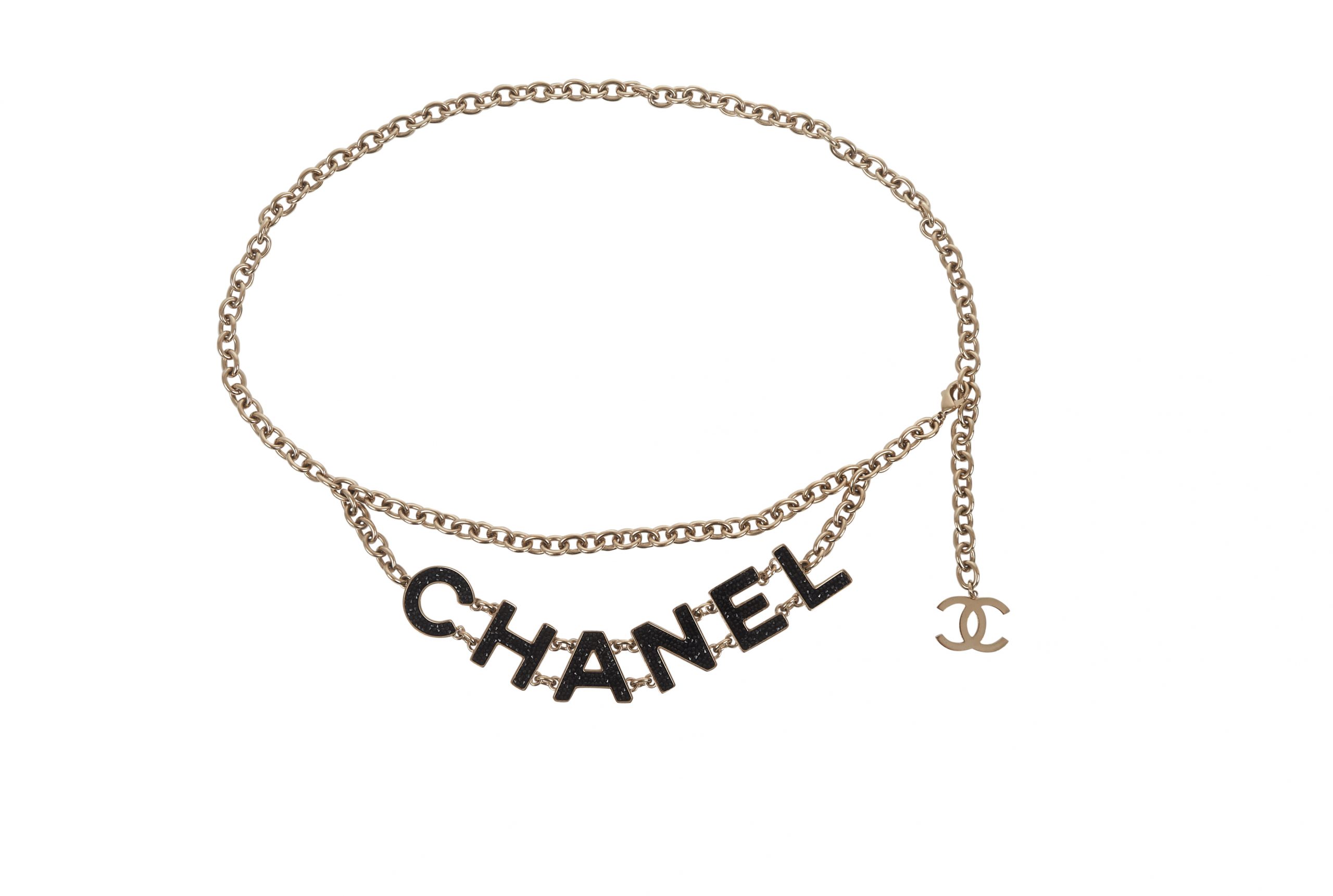 Chanel Black Patent Leather Gold Logo Belt  Preloved Chanel Belts CA