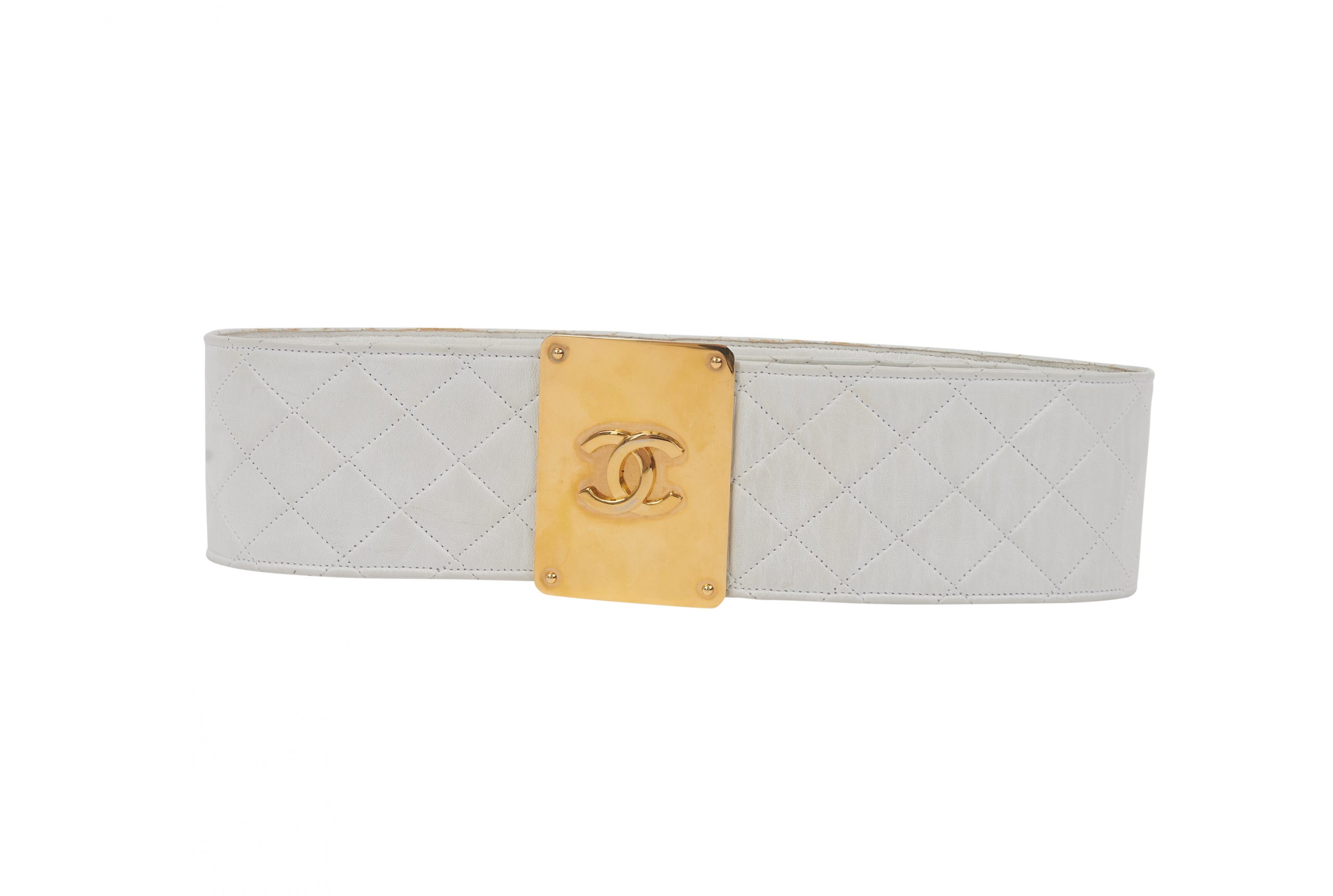 Vintage Chanel quilted logo belt