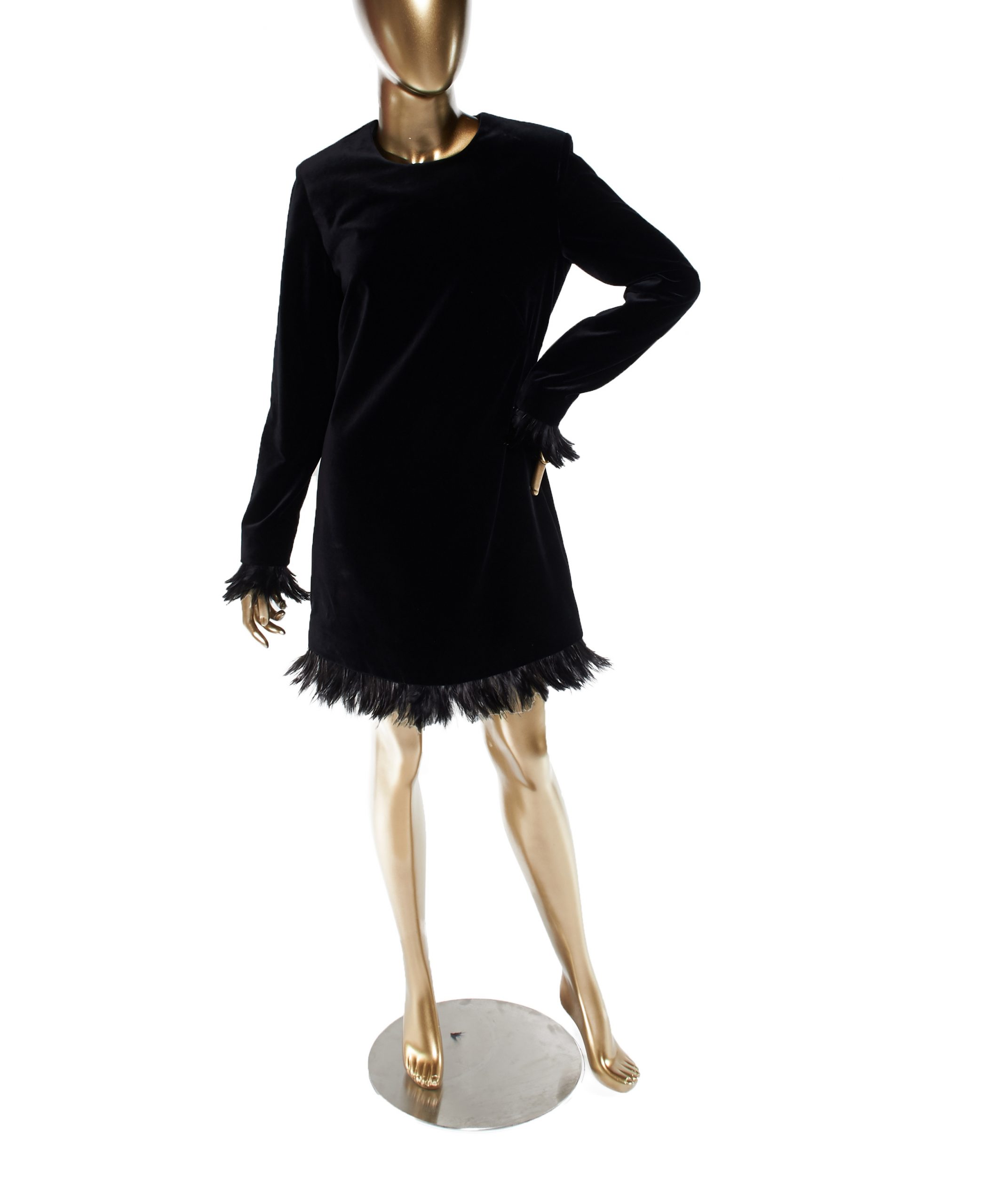 Tom Ford Velvet Feather Dress - Janet Mandell