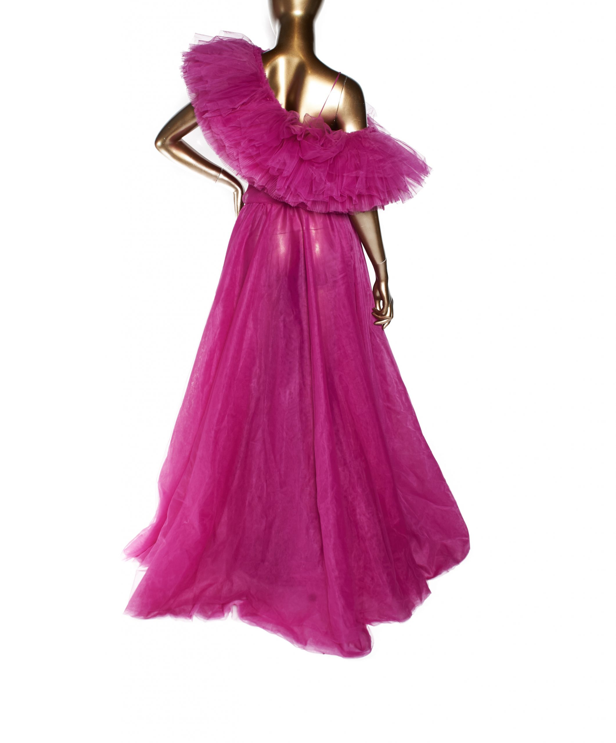 Sudi Etuz Pink Ruffle Dress - Janet Mandell