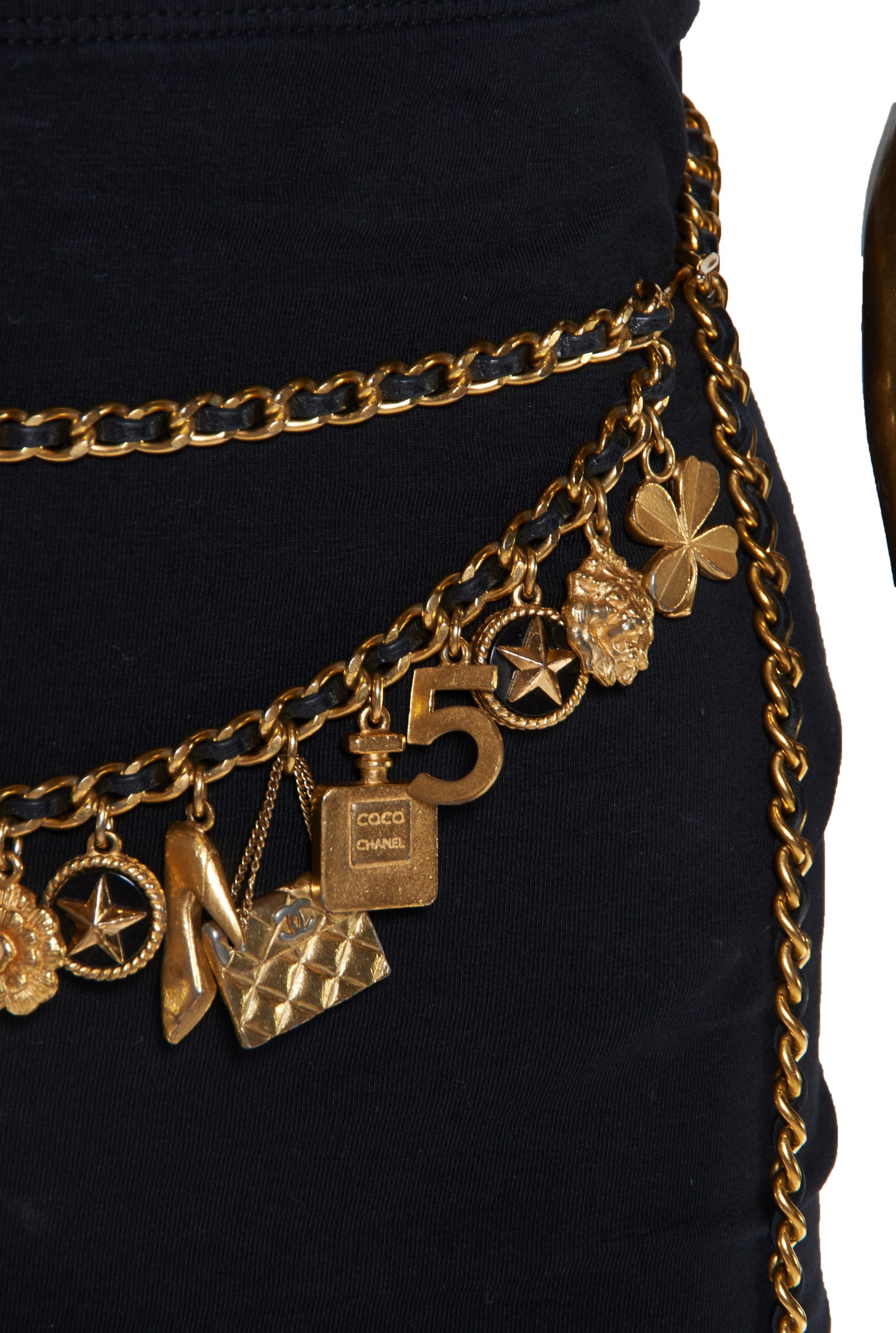 Chanel Thin Braided Leather Chain Charm Belt – Recess