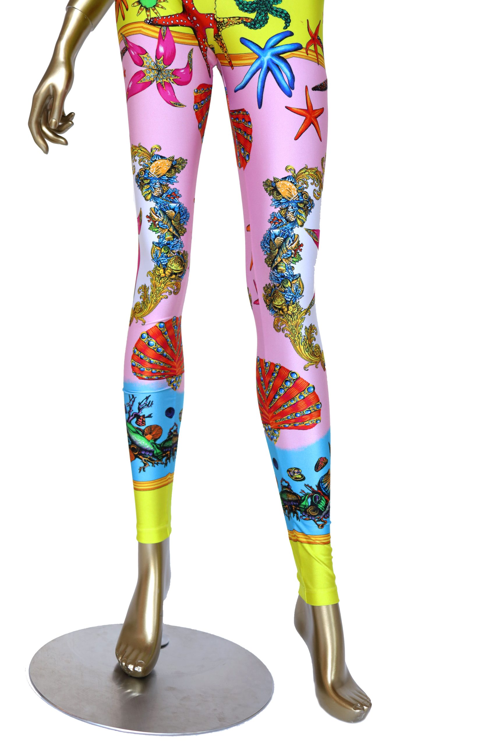 Versace leggings in printed stretch fabric - ShopStyle