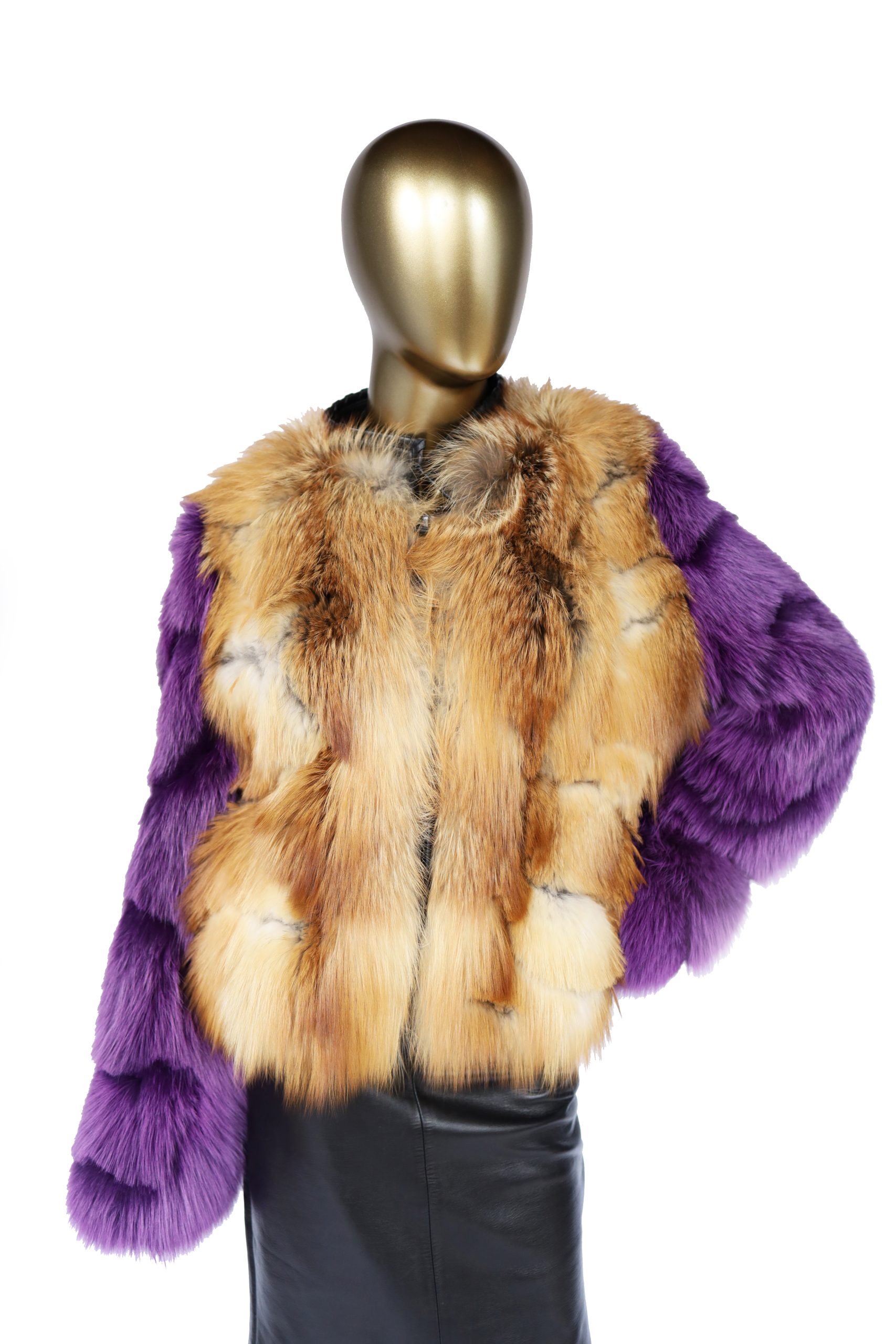 Multi-Color Fendi Fox Style Fur Jacket