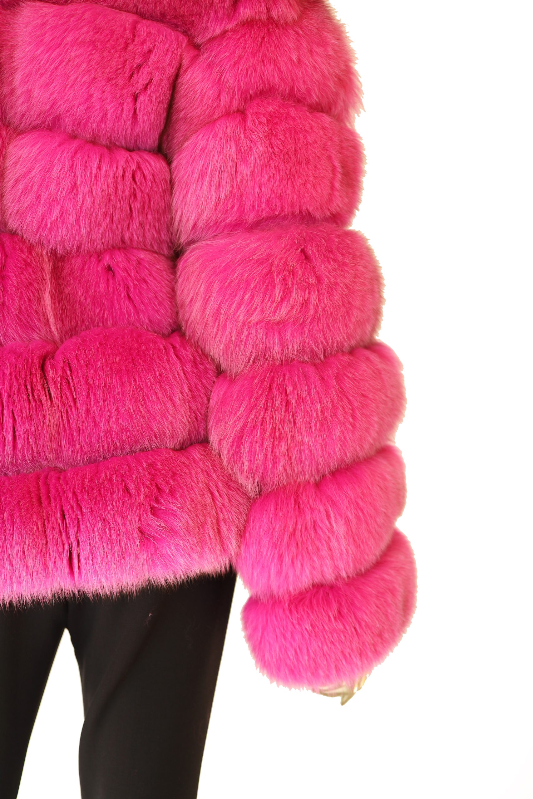 Hot Pink Glitter Fox Faux Fur