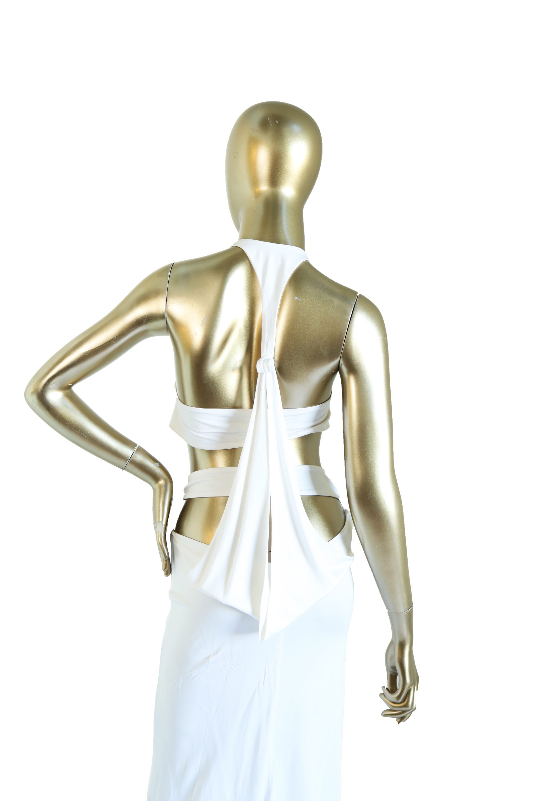 Vintage Gucci Tom Ford 1996 Cutout White Era Jersey Belt Gown – Recess