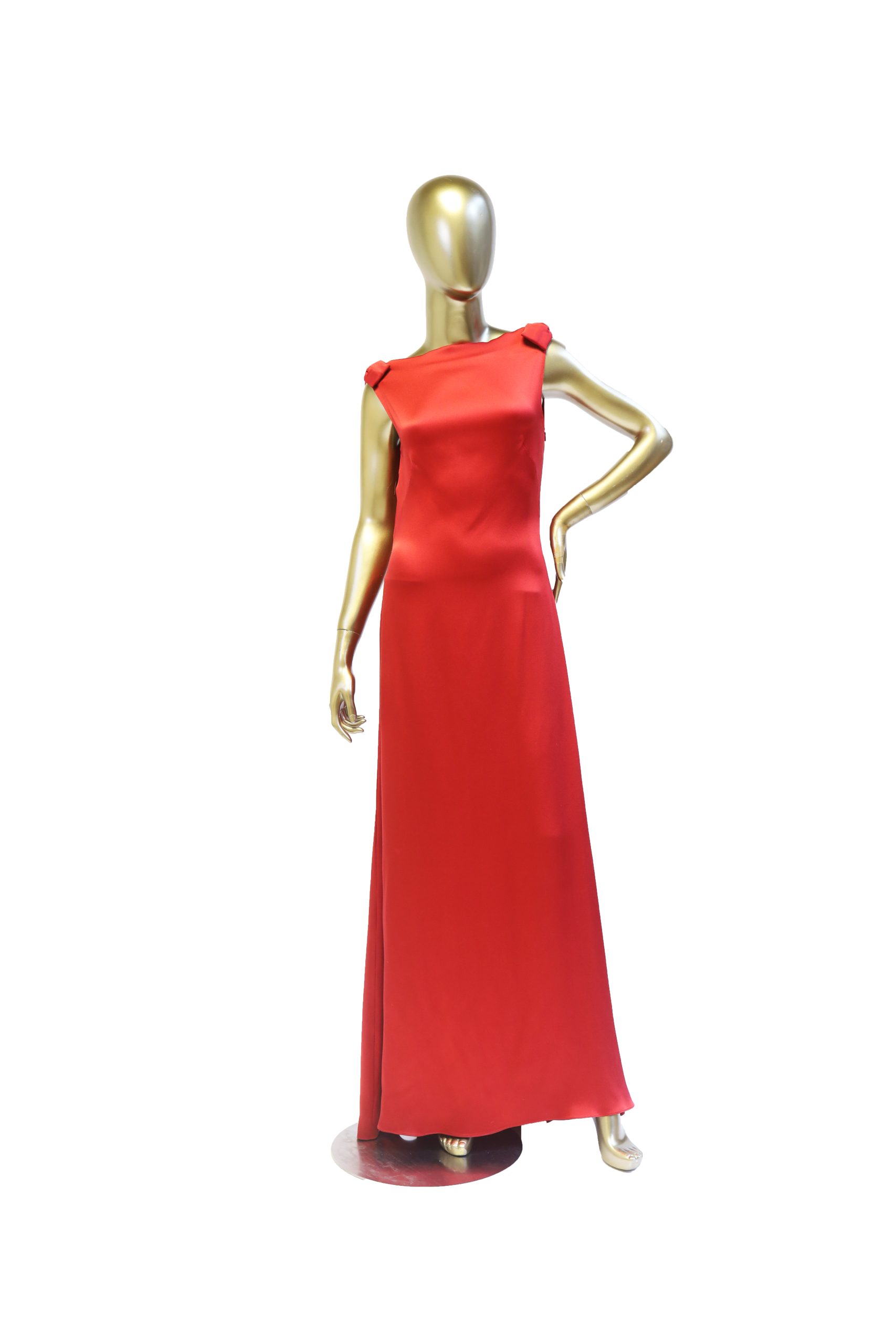 Stunning 2010s Valentino Supermodel Long Red Silk Crepe Dress w Illusi –  Shrimpton Couture