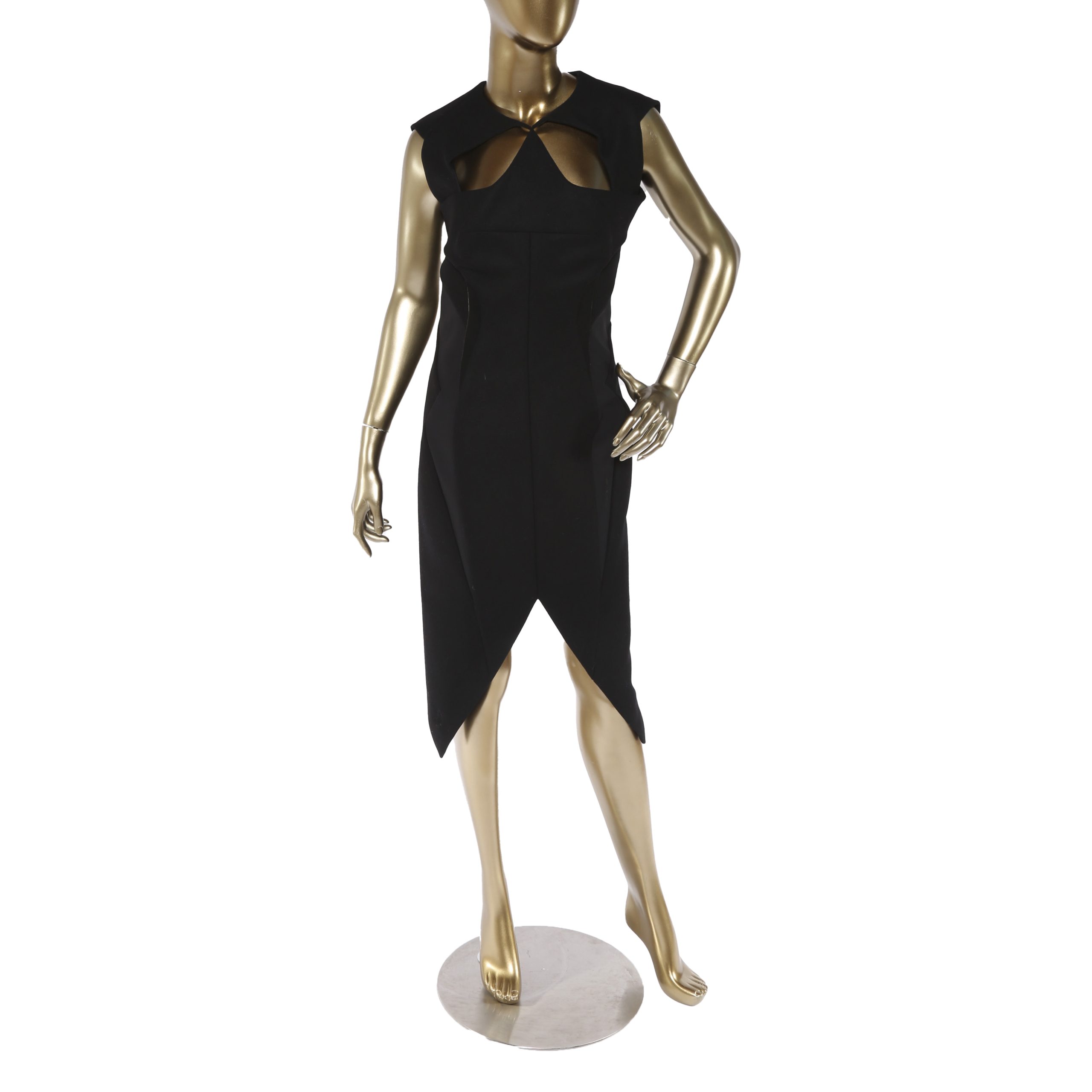 MUGLER Sleeveless Cut-Out Dres with Tinted Hem - Janet Mandell