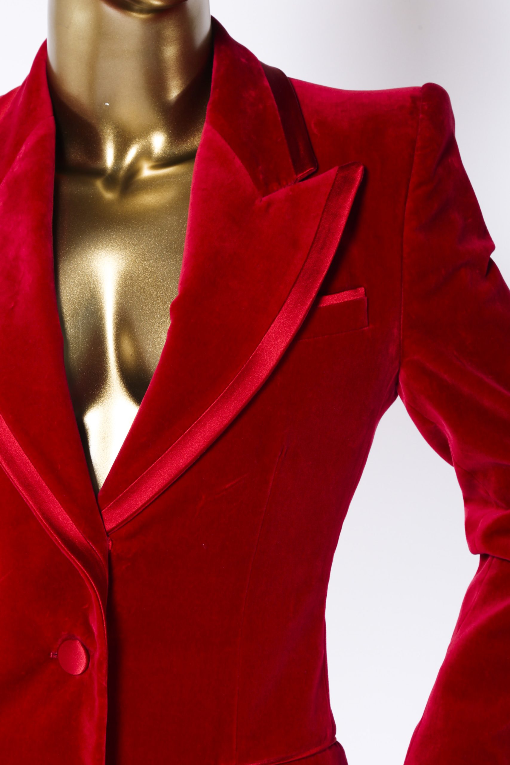 GUCCI Red Velvet Suit - Janet Mandell